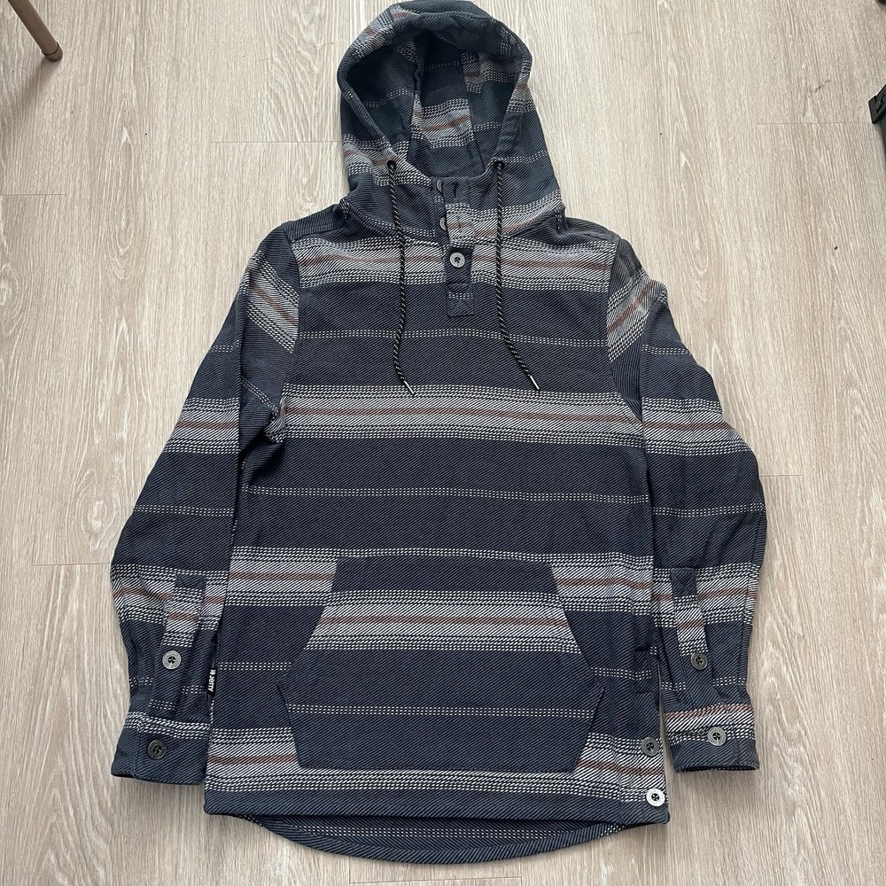 Jetty Quintin Fleece Hoodie Mens Small  Aztec Western Striped